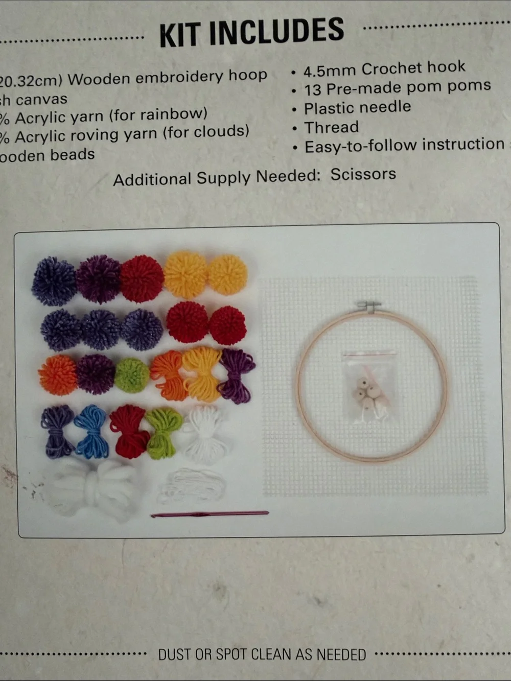 NEW Needle Creations - Crochet Wall Hanging Kit - Rainbow Hoop - Craft Wall Art